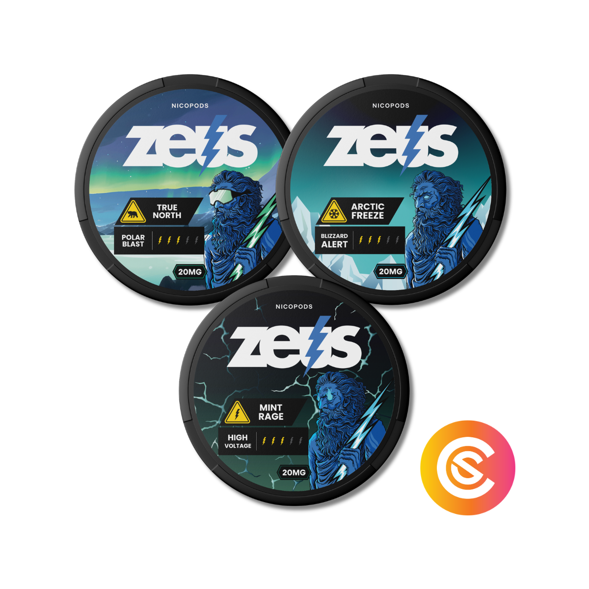 ZEUS Minty Strong Pack | 3 Mint Flavours, 20mg/g Nicotine Pouches