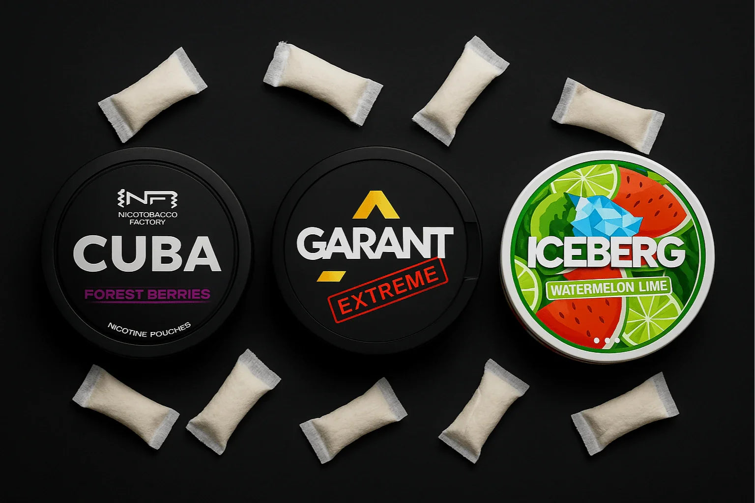 Strong Nicotine Pouches: For Those Who Want an Extra Kick: Cuba, Iceberg & Garant