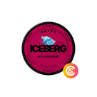 ICEBERG Extreme Sour Berries nicotine pouch can, black can with magenta lid and blue bear logo