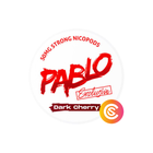 PABLO Exclusive Dark Cherry nicotine pouch can, white lid with red PABLO logo and dark red flavour label