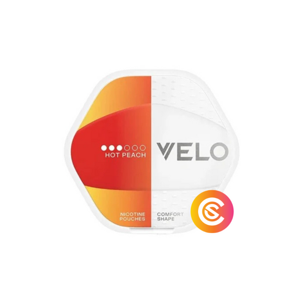 VELO nicotine pouches packaging with colorful design on a white background