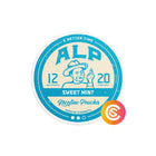 ALP Sweet Mint 12mg nicotine pouch can, cream lid with light blue ALP illustrated design