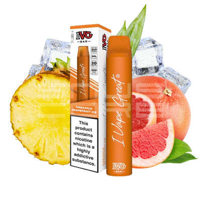 IVG BAR PLUS + Pineapple Grapefruit Ice 600 puffs - SnusCore