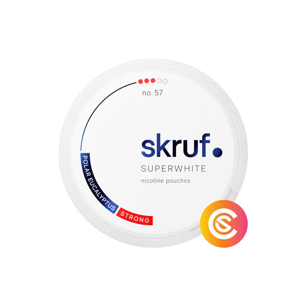 Skruf Super White No. 57 Polar Eucalyptus Strong Snus Core