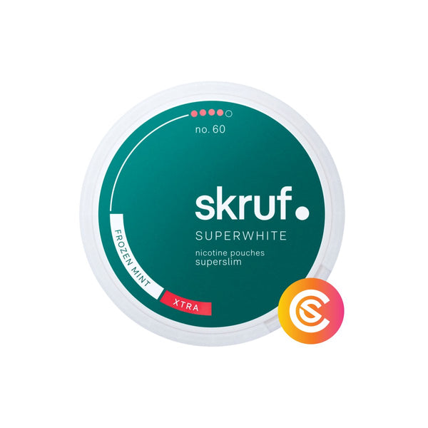 Skruf Super White No. 60 Frozen Mint Xtra Strong Snus Core