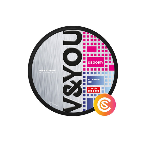 Buy V&YOU &BOOST+ Blueberry Ice Extra Strong Snus Core